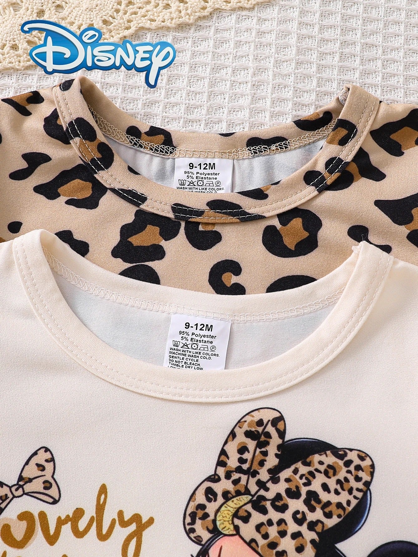 Mädchen Kleid Set (2-teilig) – Langarmkleider im Leo-Design & Creme