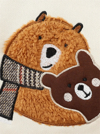 2-tlg. Winter-Set „Cozy Bear & Checks“ – Hoodie & Jogger