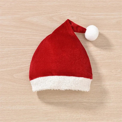 Weihnachtskleid für Babys mit Mütze – Samt-Design für festliche Tage
