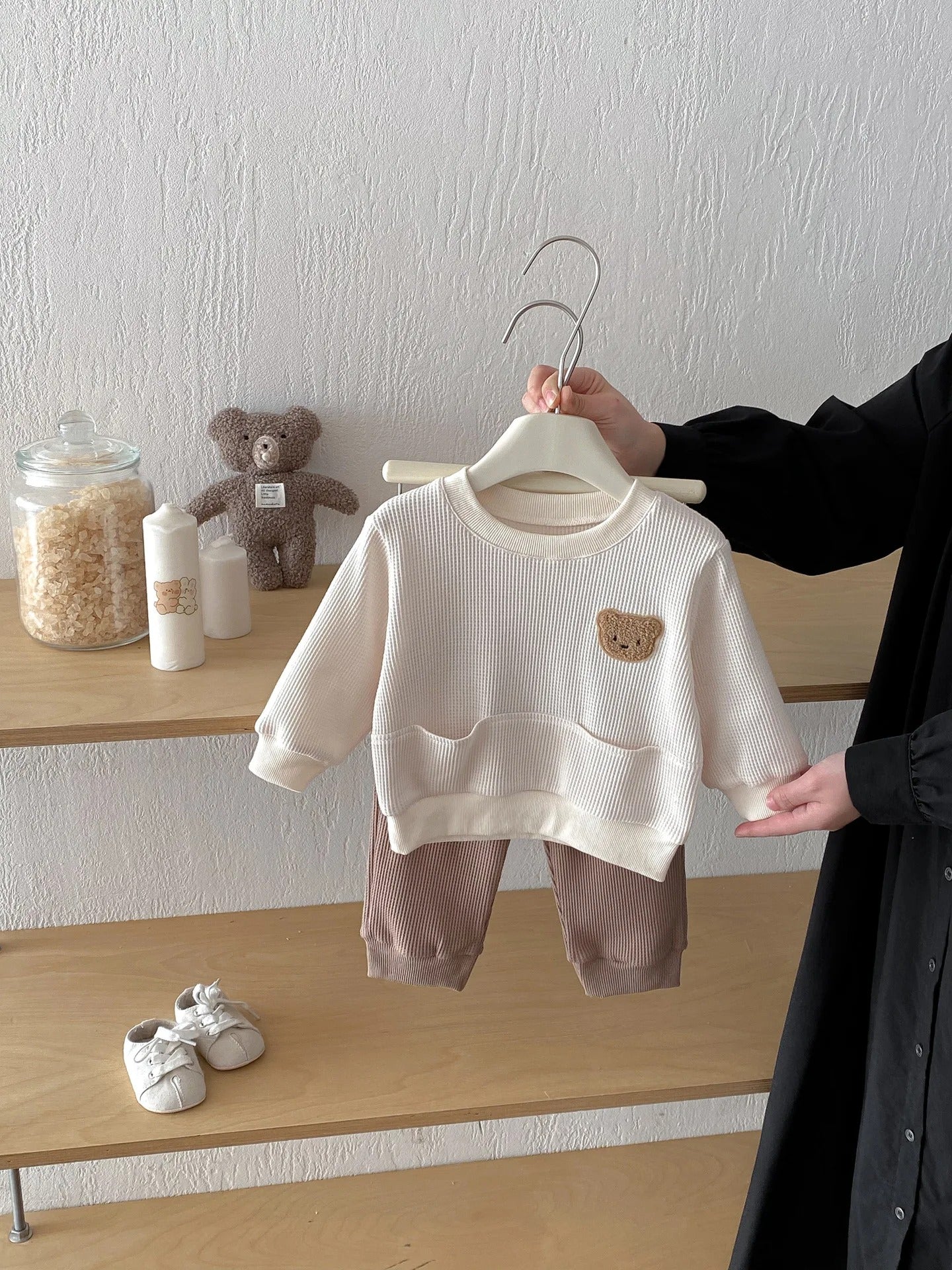 Baby & Kinder Outfit 2-teilig mit Bärenmotiv – Pullover & Hose Set