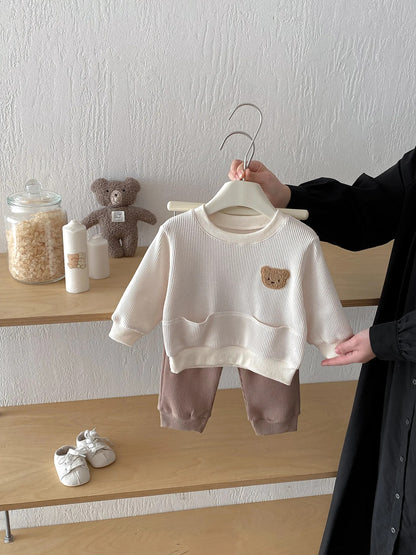 Baby & Kinder Outfit 2-teilig mit Bärenmotiv – Pullover & Hose Set