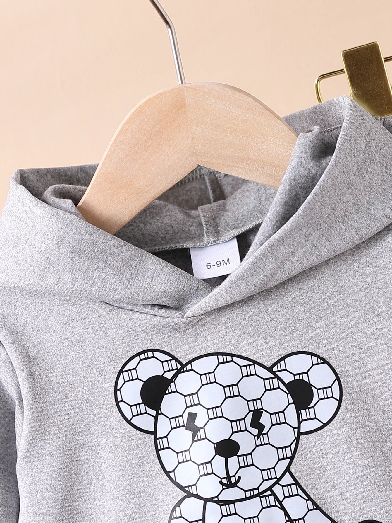 2-teiliges Kapuzen-Sweat-Set mit Bärmotiv