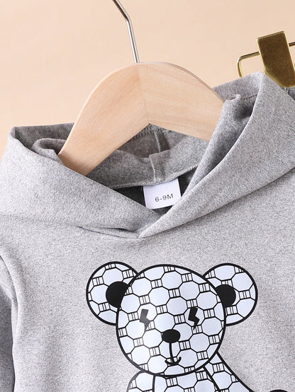 2-teiliges Kapuzen-Sweat-Set mit Bärmotiv