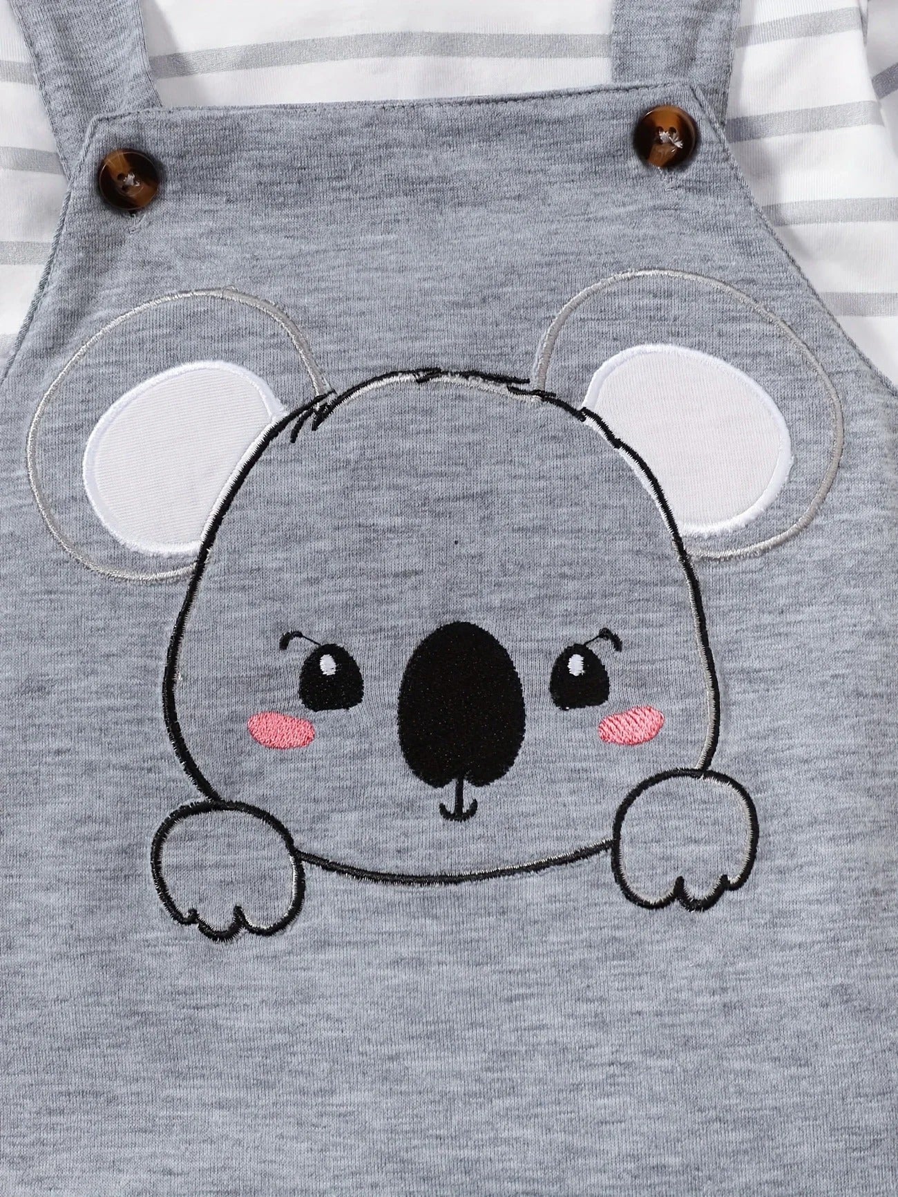 Baby Outfit 2-teilig – Body mit Streifen & Latzhose mit Koala (Größe 50–86)