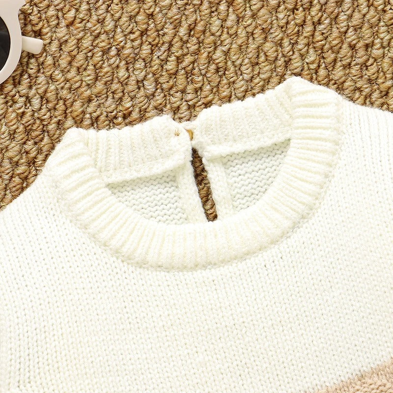 Baby Strickset 2-teilig – Pullover & Hose in Creme und Beige
