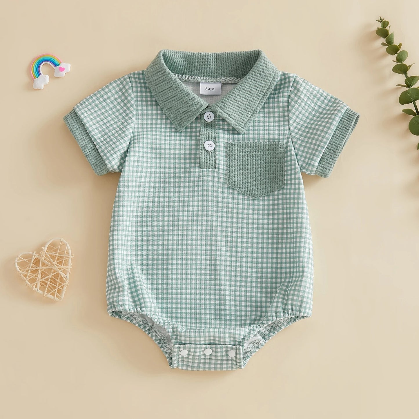 Baby Polo-Body mit Waffelstruktur und Kragen