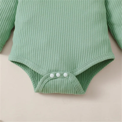 Baby Mädchen Set mit Rippbody & Blumenhose
