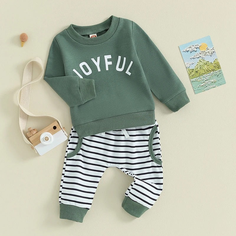 Jungen Outfit „Joyful“ – Sweatshirt & Hose (2-teilig)