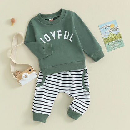 Jungen Outfit „Joyful“ – Sweatshirt & Hose (2-teilig)