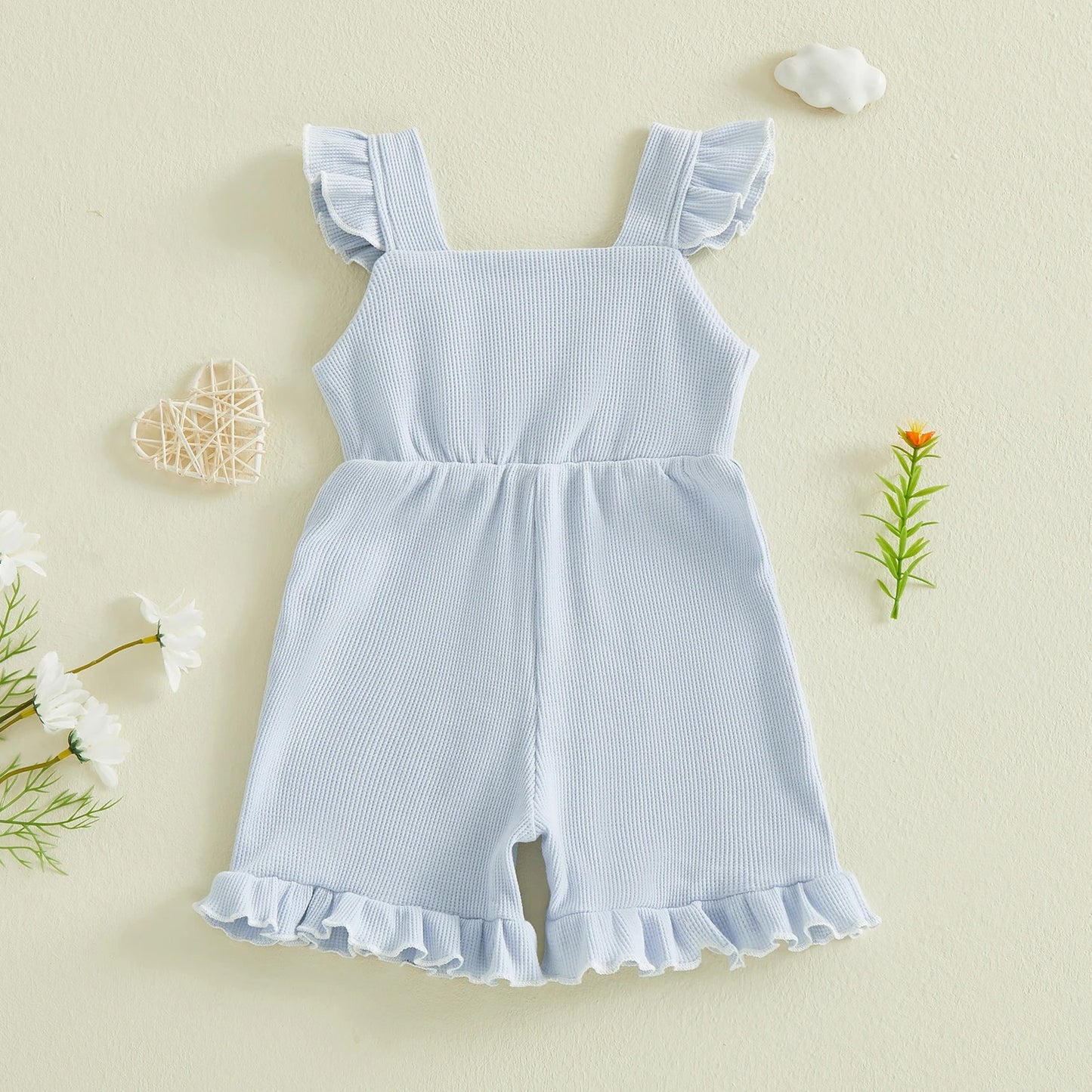 Sommer Jumpsuit für Mädchen mit Schleife & Rüschen – leicht & verspielt