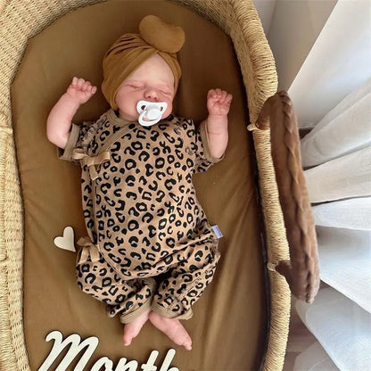 Wickel-Strampler mit Leopardenmuster für Mädchen