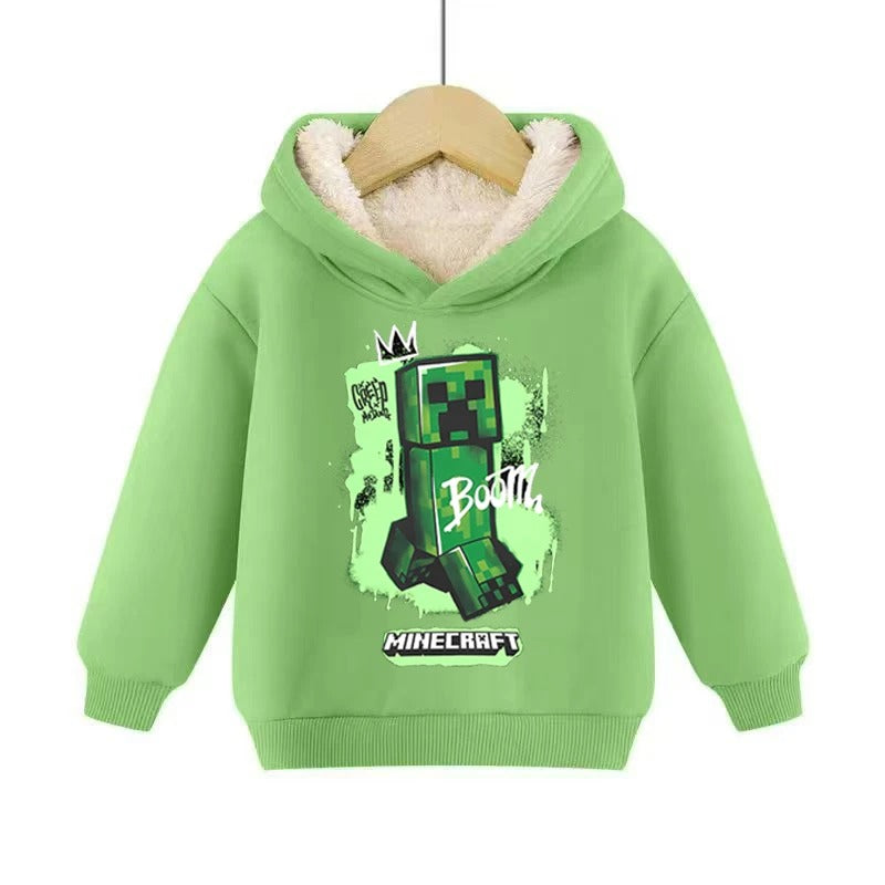 Minecraft Kinder Hoodie für Jungen – gefüttert, mit Kapuze