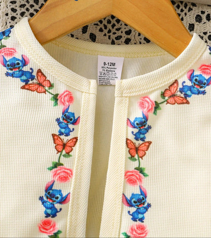 Mädchen Kleid Set mit Bolero – Blumen & Schmetterlinge