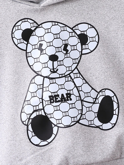 2-teiliges Kapuzen-Sweat-Set mit Bärmotiv