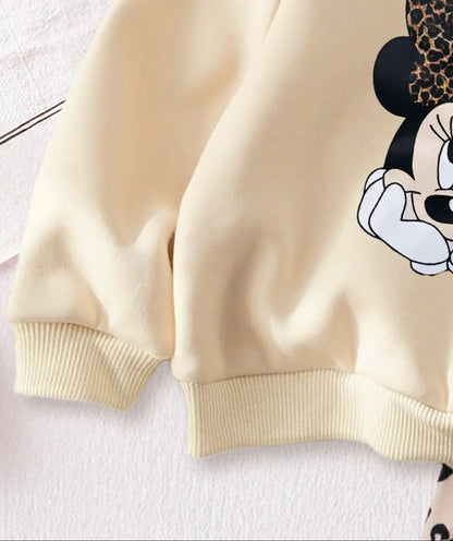 Zweiteiler für Mädchen – Sweatshirt & Leggings im Leo-Design