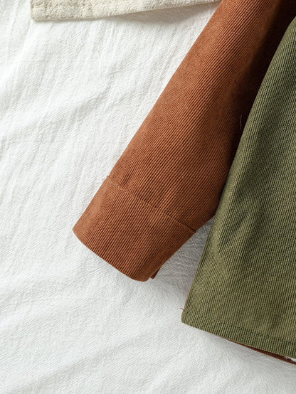 Jungen Cord Set 2-teilig mit Kapuze – Colorblock Outfit aus Baumwollmix (Gr. 62–98)