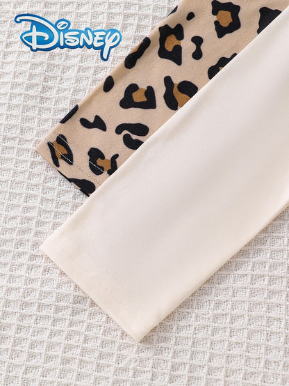 Mädchen Kleid Set (2-teilig) – Langarmkleider im Leo-Design & Creme