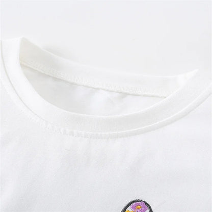 Mädchen T-Shirt „Forever You“ mit Blumenstickerei & Schmetterling