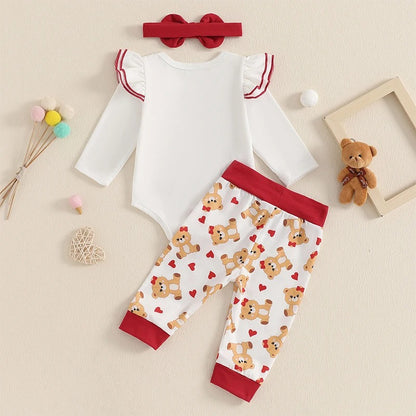 Baby Mädchen Outfit „Mama’s Girl“ mit Teddybär-Motiv – 3 Designs