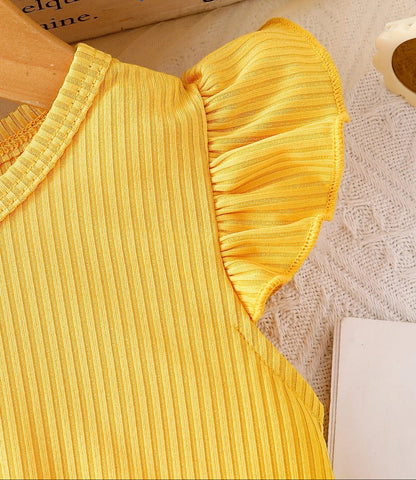 Baby Mädchen Kleid – geripptes Oberteil mit Schleife & Herzchenrock