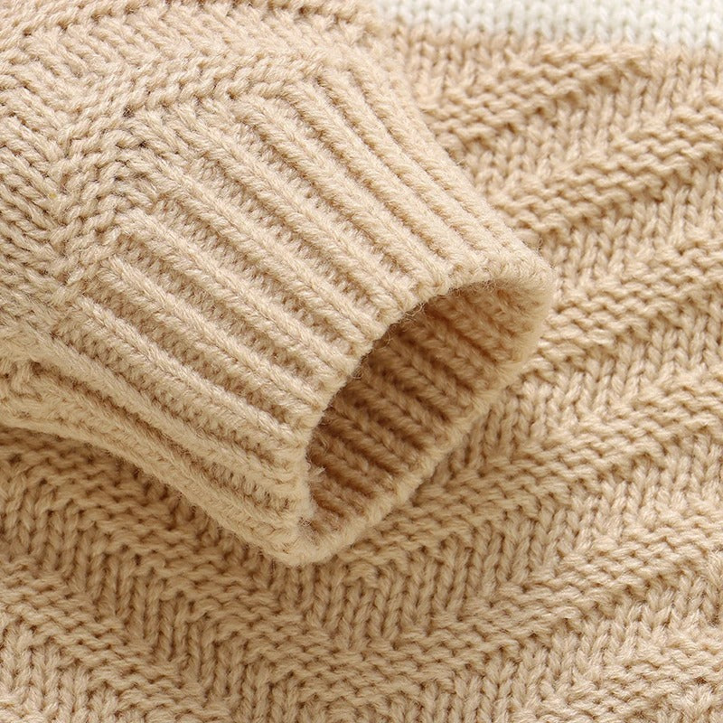 Baby Strickset 2-teilig – Pullover & Hose in Creme und Beige