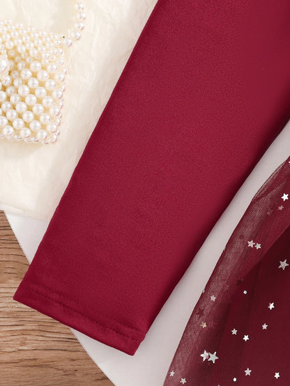 Festliches Kinderkleid mit Glitzersternen & Tüllrock