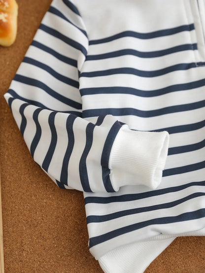 Jungen Outfit Set mit Streifenpullover & Cordhose – 2-teilig