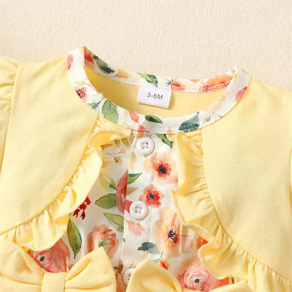 Baby Kleid mit Blumenmuster & Stirnband