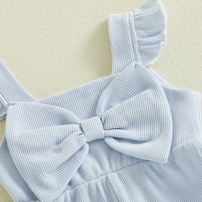 Sommer Jumpsuit für Mädchen mit Schleife & Rüschen – leicht & verspielt
