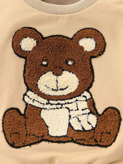 2-teiliges Sweat-Set mit Teddy-Applikation