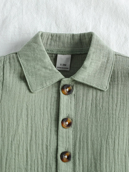 Baby Strampler mit Kragen – Kurzarm Sommer-Overall für Jungen