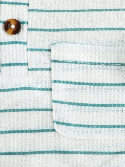 Baby Jungen Set 2-teilig – Gestreiftes Shirt & Waffelstruktur Hose