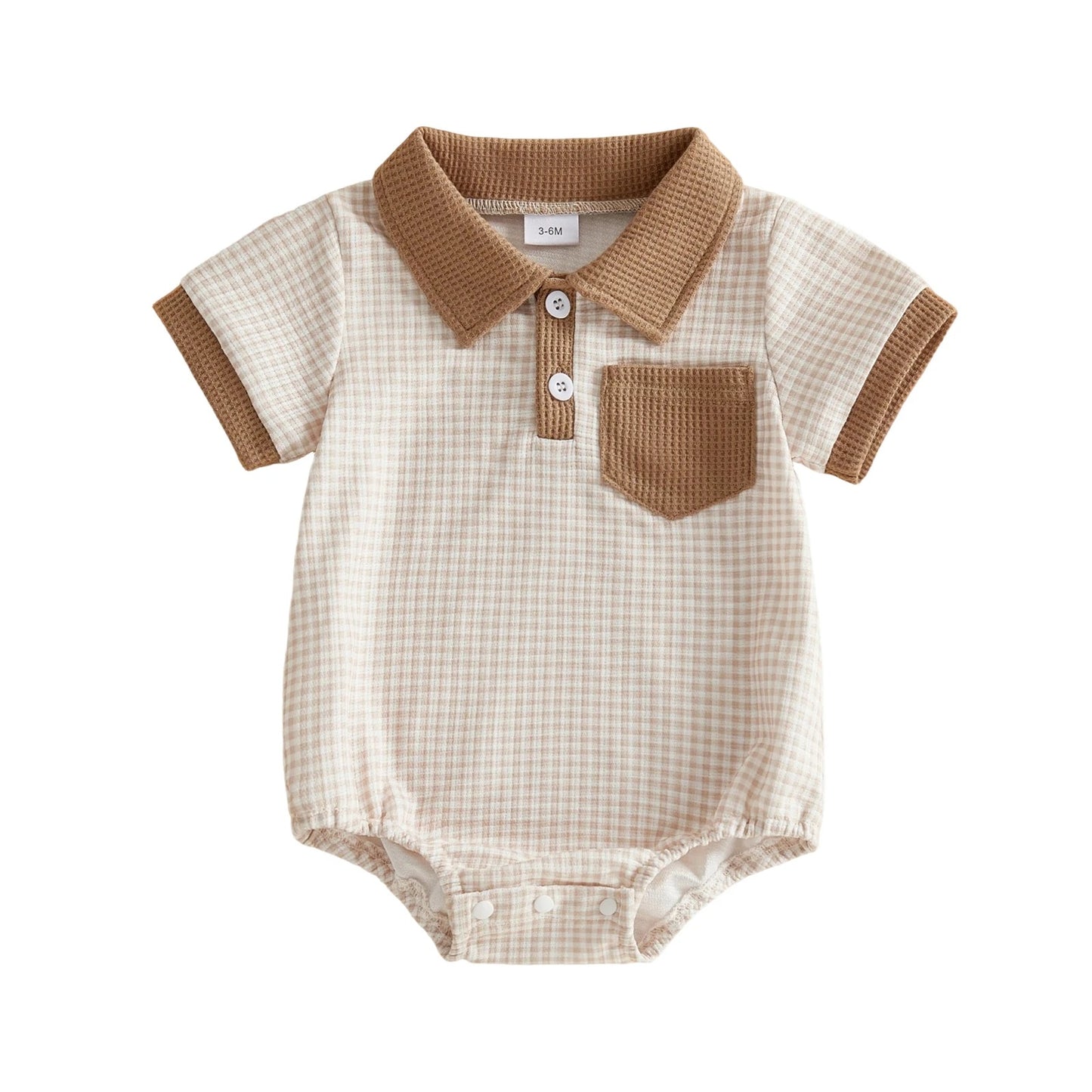 Baby Polo-Body mit Waffelstruktur und Kragen