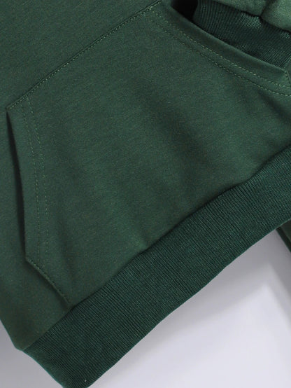 Sportliches Jungen Freizeit-Set mit Streifendetail – Dunkelgrün