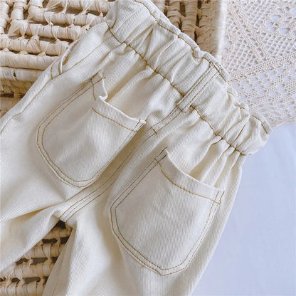 Kinder Jeanshose mit elastischem Bund – minimalistische Babyhose aus Baumwoll-Denim