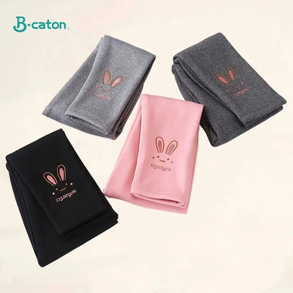 Warme Mädchen-Leggings mit Hasenstickerei