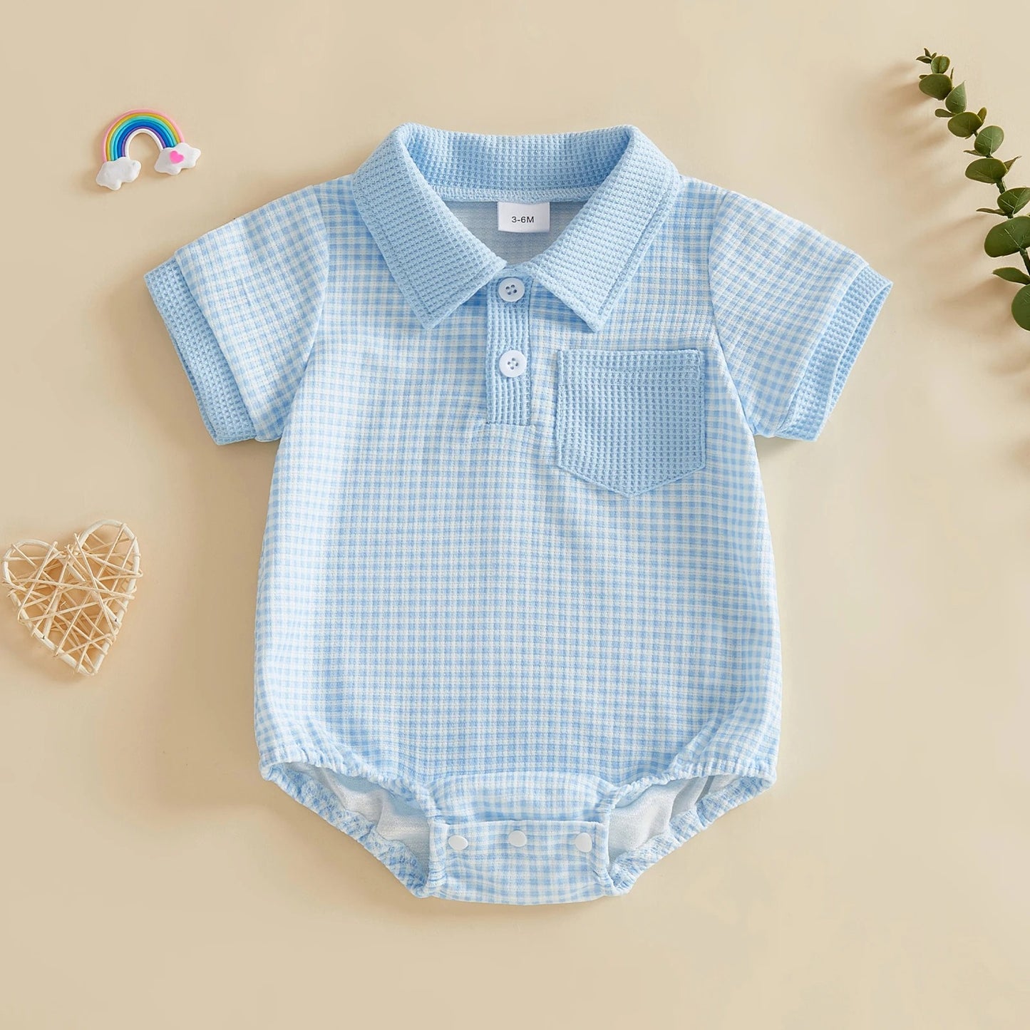 Baby Polo-Body mit Waffelstruktur und Kragen
