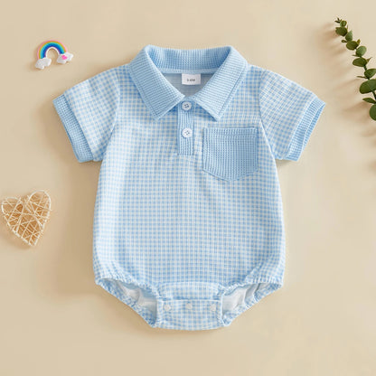 Baby Polo-Body mit Waffelstruktur und Kragen
