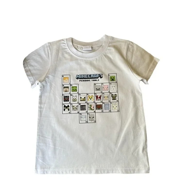 Minecraft T-Shirt für Kinder – Kurzarm Shirt aus Baumwolle mit Kult-Motiven