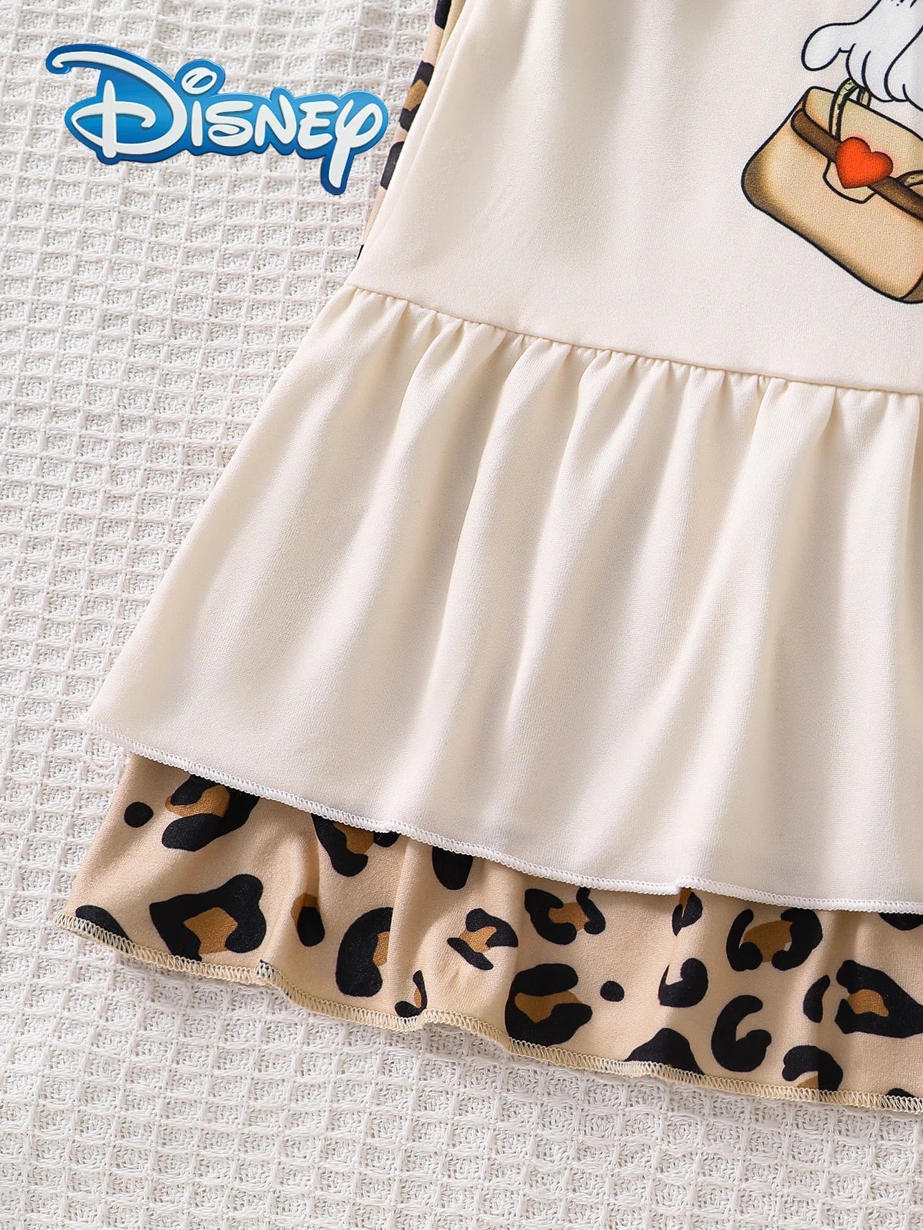 Mädchen Kleid Set (2-teilig) – Langarmkleider im Leo-Design & Creme