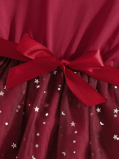 Festliches Kinderkleid mit Glitzersternen & Tüllrock
