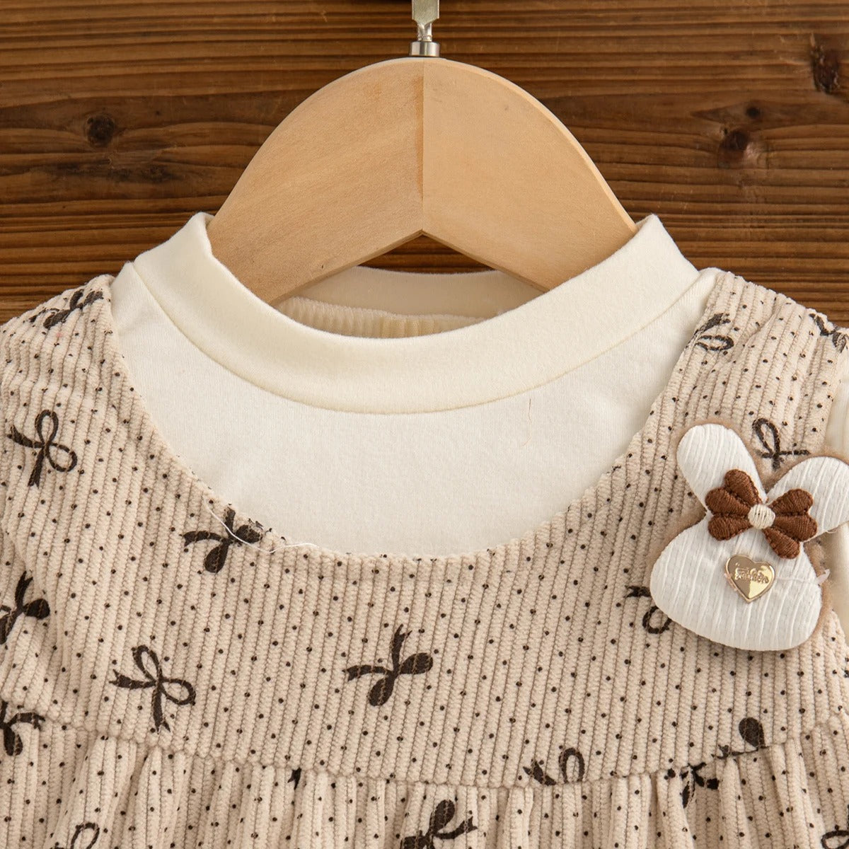 2-teiliges Cordkleid-Set „Sweet Bow“ – mit Langarmshirt