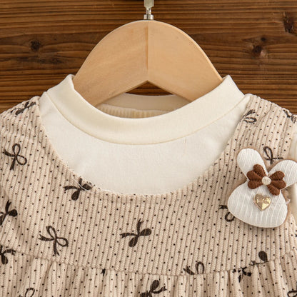 2-teiliges Cordkleid-Set „Sweet Bow“ – mit Langarmshirt