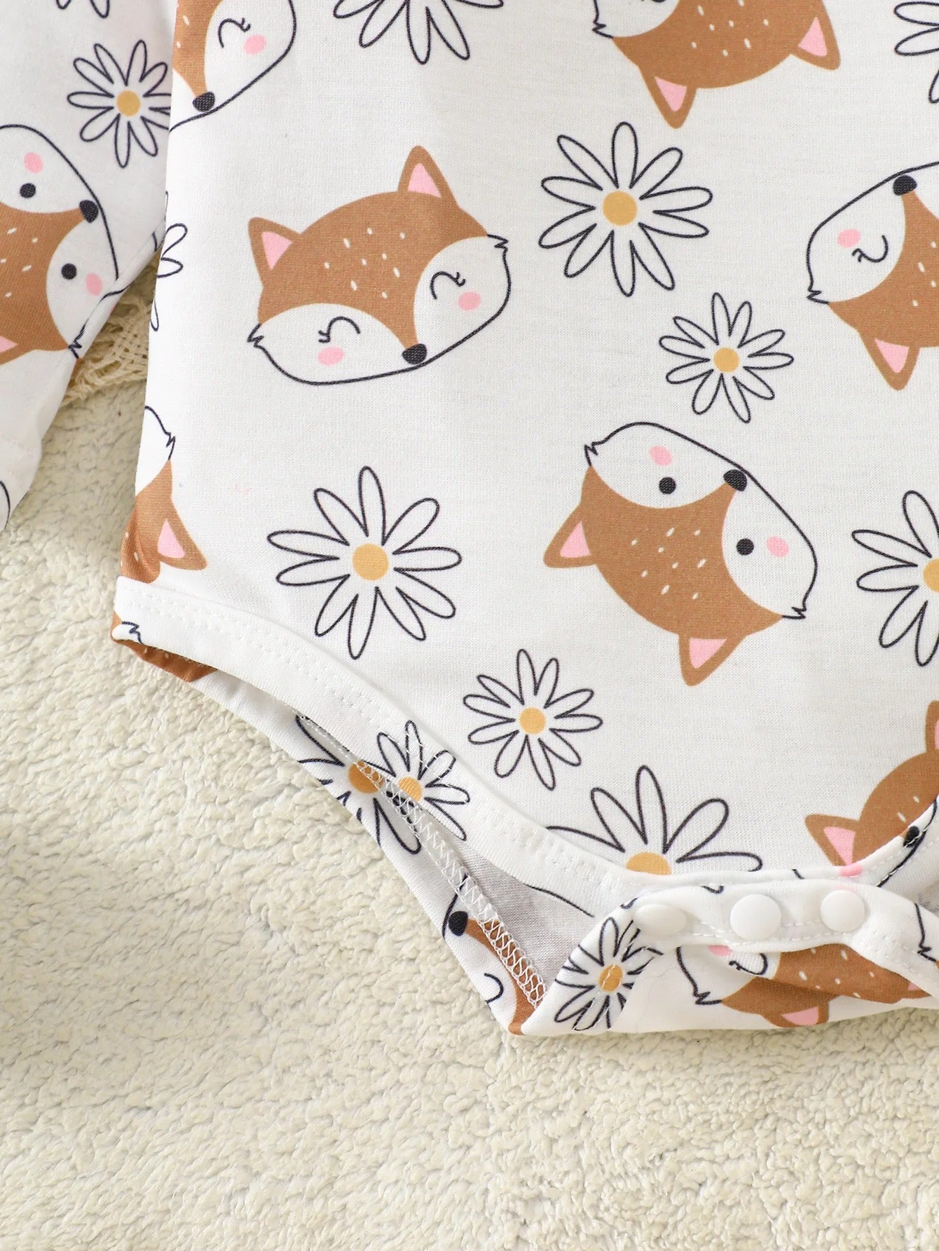Baby Mädchen Outfit 3-teilig – Fuchs Kleid mit Body & Haarband