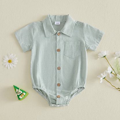 Baby Bodyhemd mit Kragen – Kurzarm Hemd-Body für Jungen