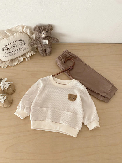 Baby & Kinder Outfit 2-teilig mit Bärenmotiv – Pullover & Hose Set