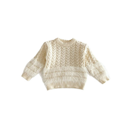 Eleganter Strickpullover mit Kunstfell-Details