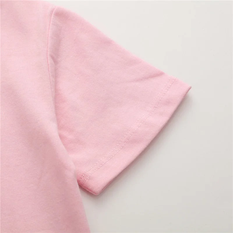 Mädchen T-Shirt mit Einhorn oder Giraffe – Kurzarm Shirt aus Baumwollmix