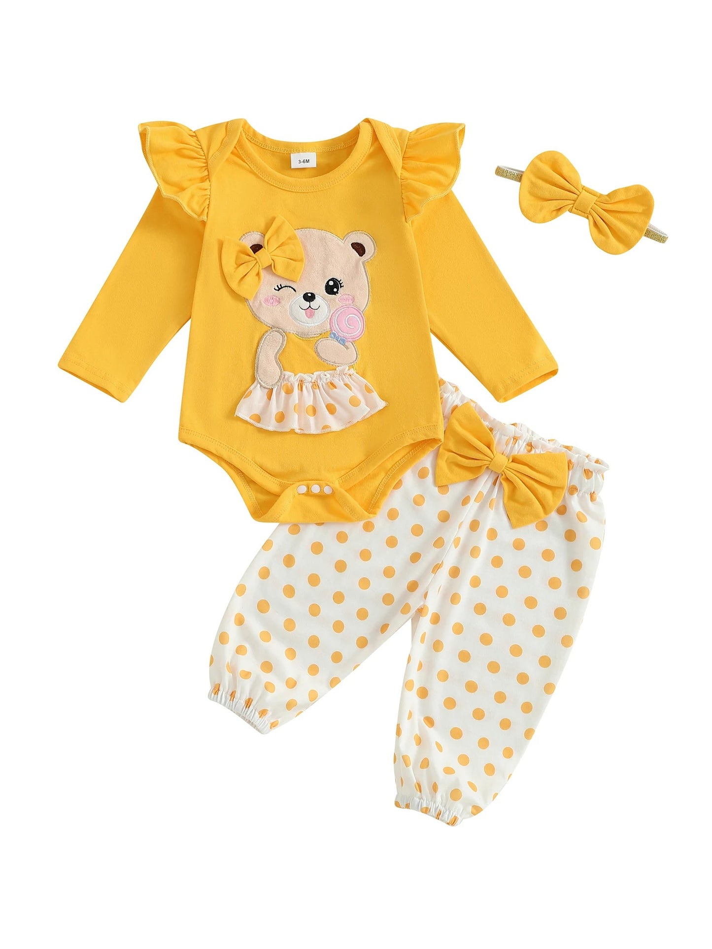 3-teiliges Baby Set mit Body, Hose & Haarband