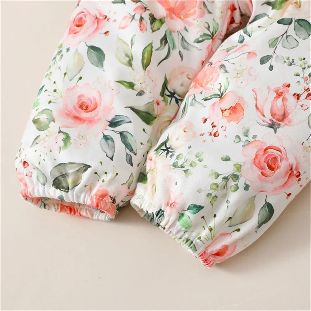 Baby Mädchen Set mit Rippbody & Blumenhose